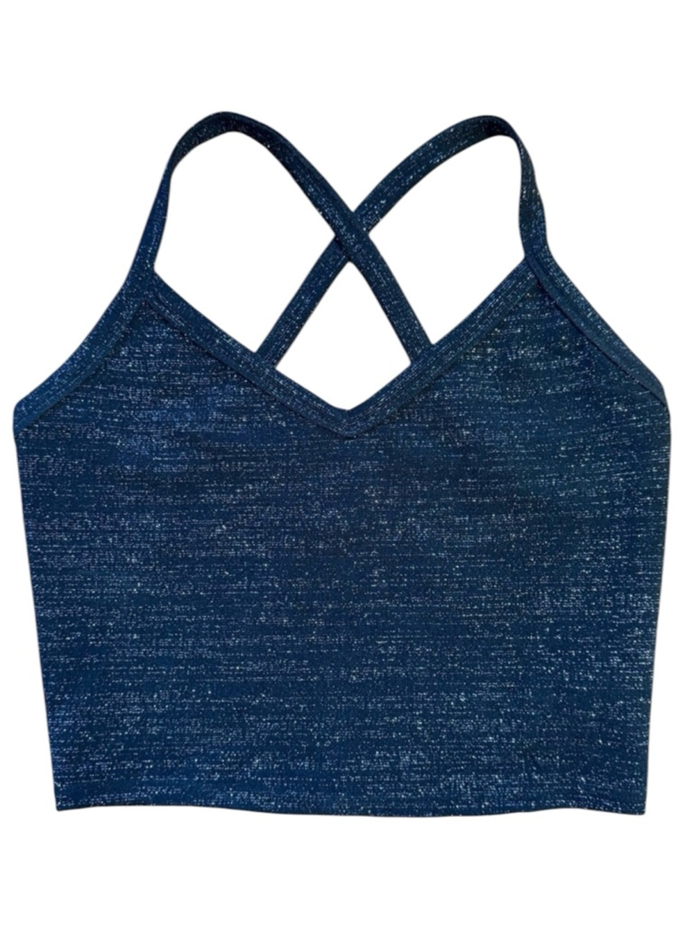 Forever 21 Black Glitter Halter Crop Top